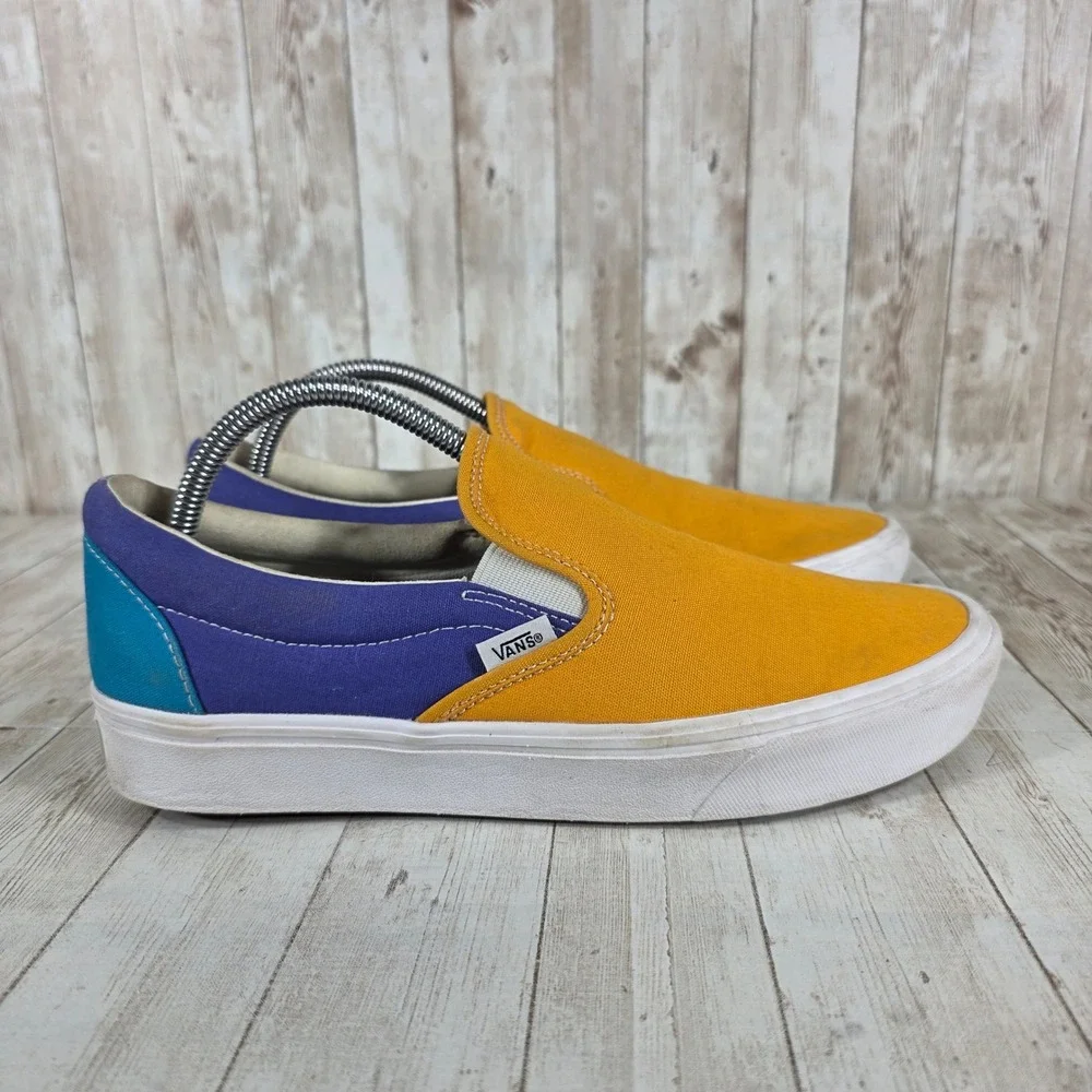 Vans Slip On Colorblock Casual Skate‎ Shoes Men US 9.5 Women US 11 Purple Teal